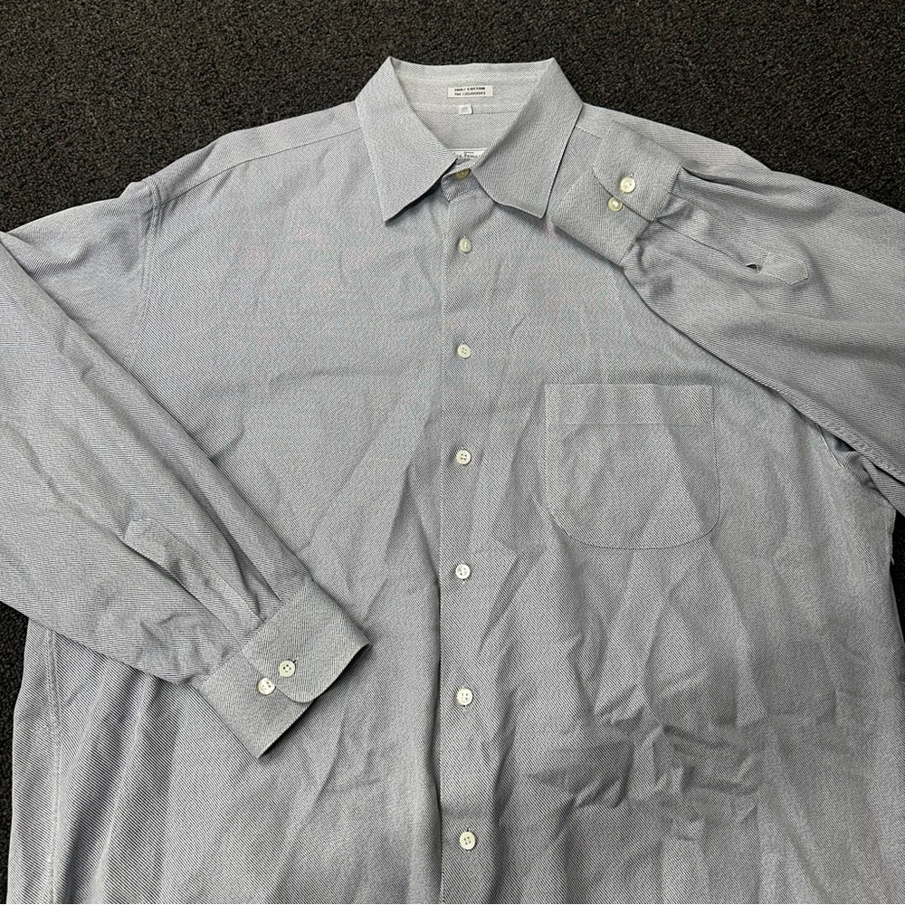 Salvatore Ferragamo Grey Dress Men’s Shirt 2XL Made in Italy 100% Cotton